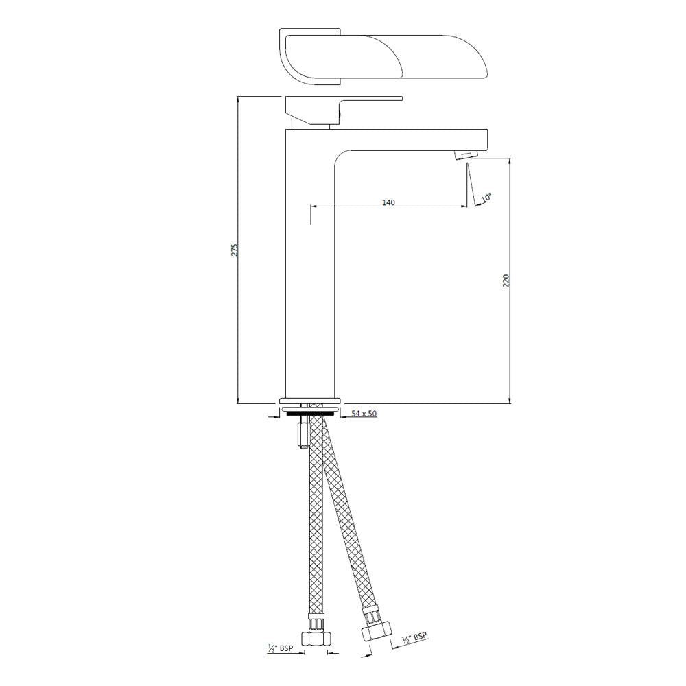 JAQUAR Alive Series Table Mounted Tall Boy HOT and Cold Basin Mixer/TAP (Chrome) | TOP Lever, Brass Body Water Tap/Faucet/Cock for Bathroom/Kitchen Wash Basin | ALI-CHR-85005B | Refurbished