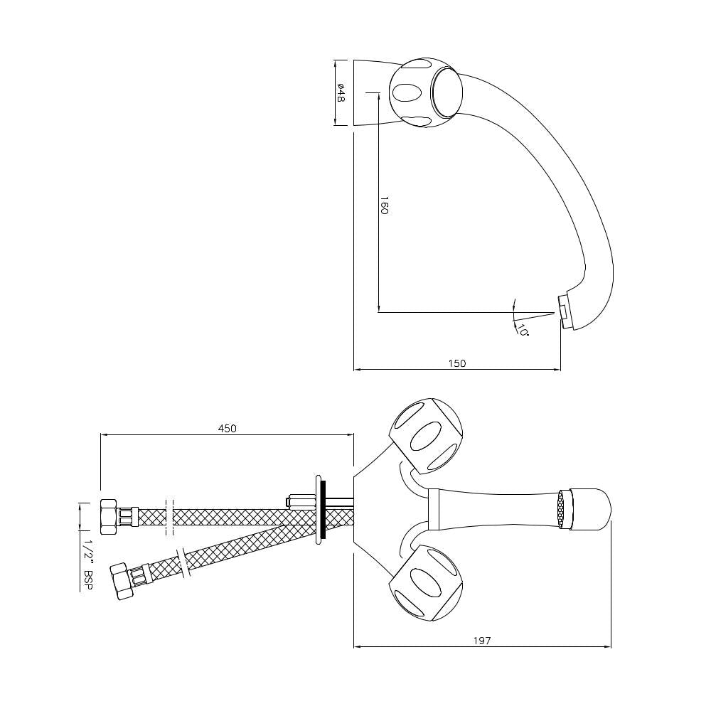 JAQUAR CLARION Series Vessel Sink Mount HOT and COLD BASIN MIXER (Chrome) | HALF TURN, Brass Body Water Tap/Faucet/Cock for Bathroom/Kitchen Wash Basin | CQT-CHR-23309B | Refurbished