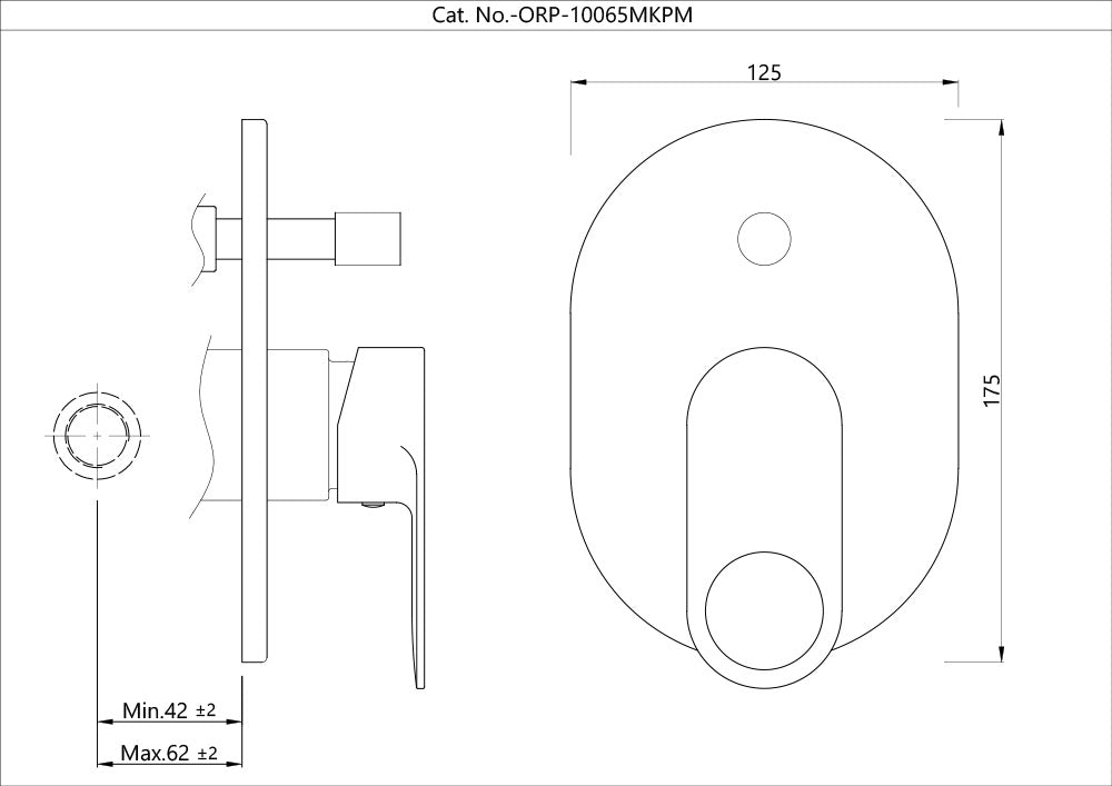 Jaquar Ornamix Prime Exposed Part Kit of Single Lever In-wall Diverter (Compatible In-wall part ALD-065M is sold separately) | Refurbished