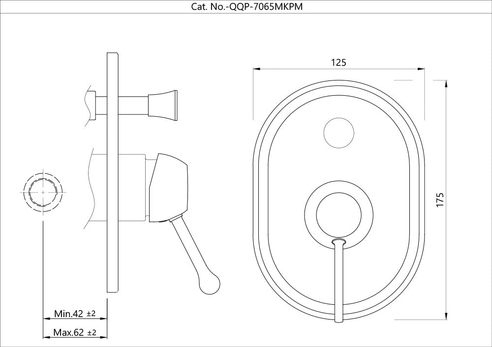 Jaquar Exposed Parts Kit for Single Lever In-Wall Diverter – Compatible with ALD-065M (In-Wall Part Sold Separately) | Refurbished