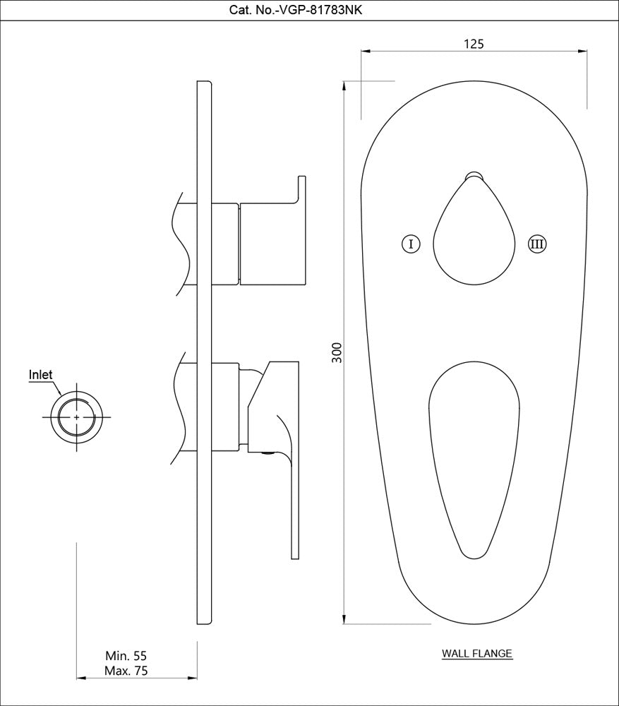Jaquar VignettePrime Aquamax Exposed Part Kit of Single Lever Shower Mixer - Chrome | Refurbished
