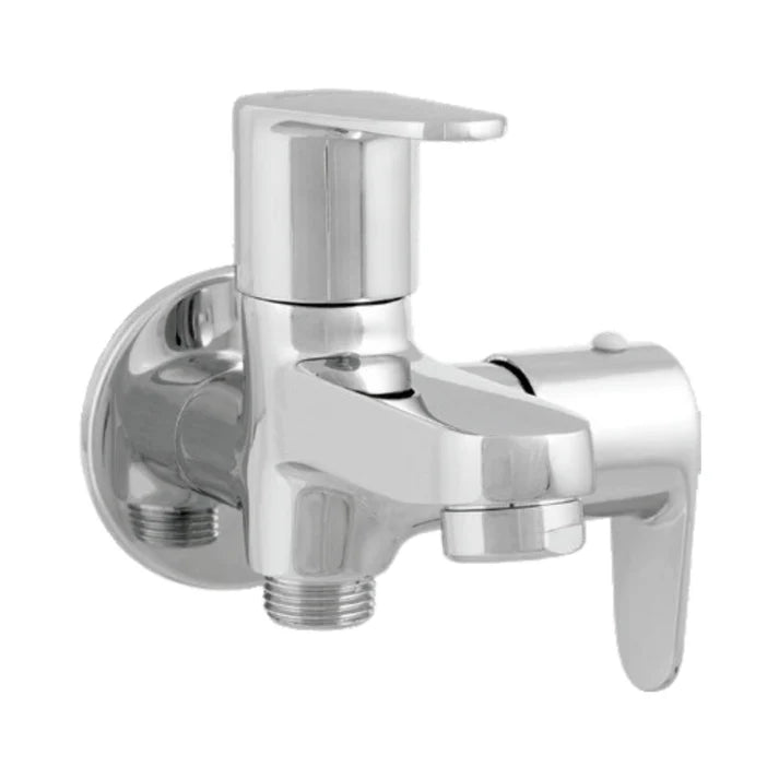 PARRYWARE Claret Series Wall Mounted WC Area Two Way BIB Cock (Chrome) | Top Lever, Bottom Second Outlet, Brass Body | Bib Cocke/Cocktap for Bathroom, 1/2 inch | T501ZA1 | Refurbished