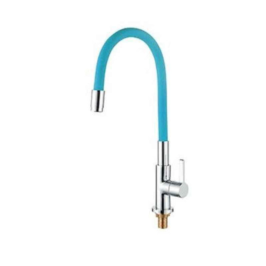 Hindware Sink Cock Flexible Spout-Table Mount (Blue)