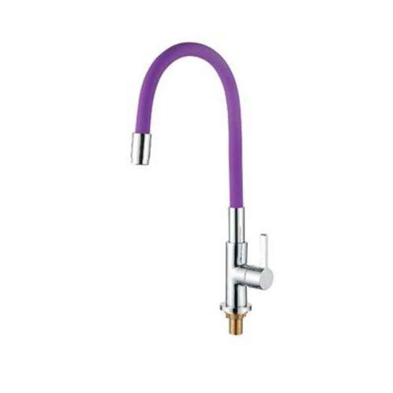 Hindware Sink Cock Flexible Spout-Table Mount (Purple)