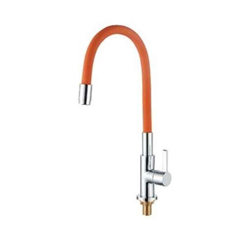 Hindware Sink Cock Flexible Spout-Table Mount (Orange)