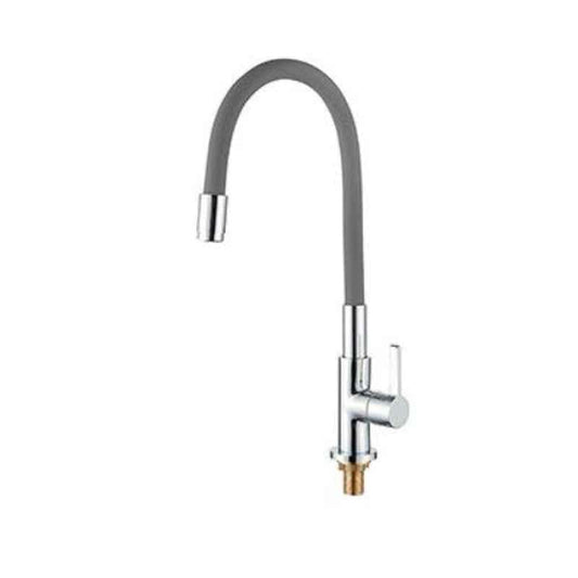 Hindware Sink Cock Flexible Spout-Table Mount (Grey)