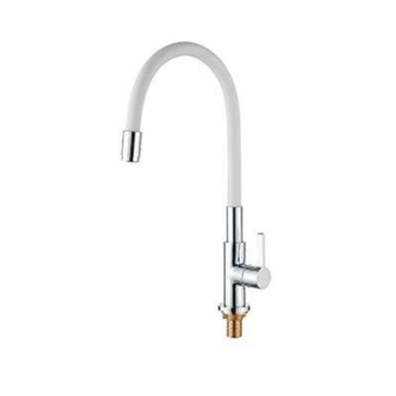 Hindware Sink Cock Flexible Spout-Table Mount (White)