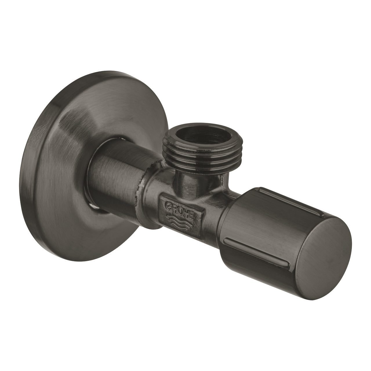 Grohe Brushed Hard Graphite Angle Valve 1/2 Inlet, 1/2 Outlet