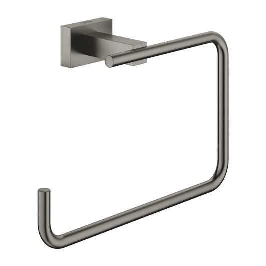 Grohe Brushed Hard Graphite Essentials Cube Towel Ring