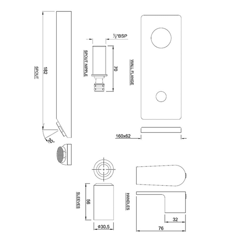 JAQUAR ARIA Series Wall Mounted Cold ONLY Basin TAP/TAP (Chrome) | Right Hand Side Lever, Brass Body Water Tap/Faucet/Cock for Bathroom/Kitchen Wash Basin | ARI-CHR-39441K