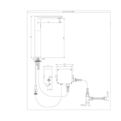 JAQUAR OPAL PRIME Series Table Mounted Tall Boy SENSOR Basin Mixer (Hot & Cold), SNR-CHR-15017PMPK (Chrome) | Battery/DC Operated, Pre-Mix Water Supply Kit | Faucet for Home or Commercial