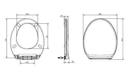 PARRYWARE SOILD PLUS Series Plastic / PVC REGULAR SEAT COVER ( White ) | Oval, High grade Materials, Long Lasting | For Western Commode / Water Closet (WC), bathrooms P03-PAR-E83061C