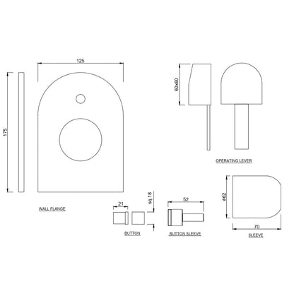 JAQUAR D'ARC Series High Flow Concealed Fitting 2 WAY DIVERTER (Chrome), DRC-37079NK | Compatible with ALD-079N | Wall Mounted, Knob Selector with Button