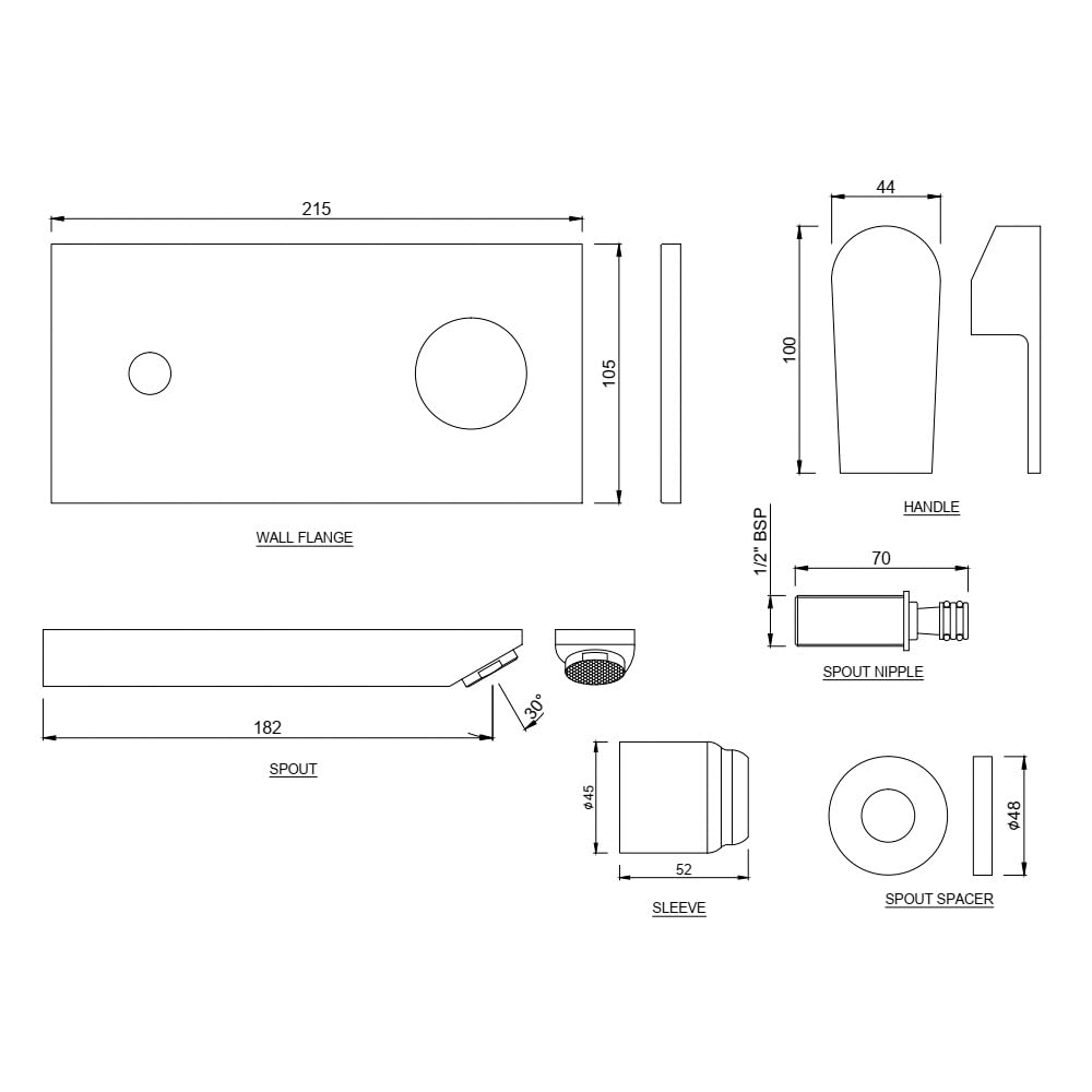 JAQUAR ARIA Series Wall Mounted HOT and Cold Basin Mixer/TAP (Chrome) | Right Hand Side Lever, Brass Body Water Tap/Faucet/Cock for Bathroom | ARI-CHR-39233NK