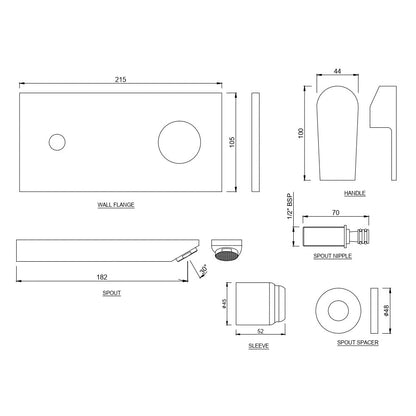 JAQUAR ARIA Series Wall Mounted HOT and Cold Basin Mixer/TAP (Chrome) | Right Hand Side Lever, Brass Body Water Tap/Faucet/Cock for Bathroom | ARI-CHR-39233NK