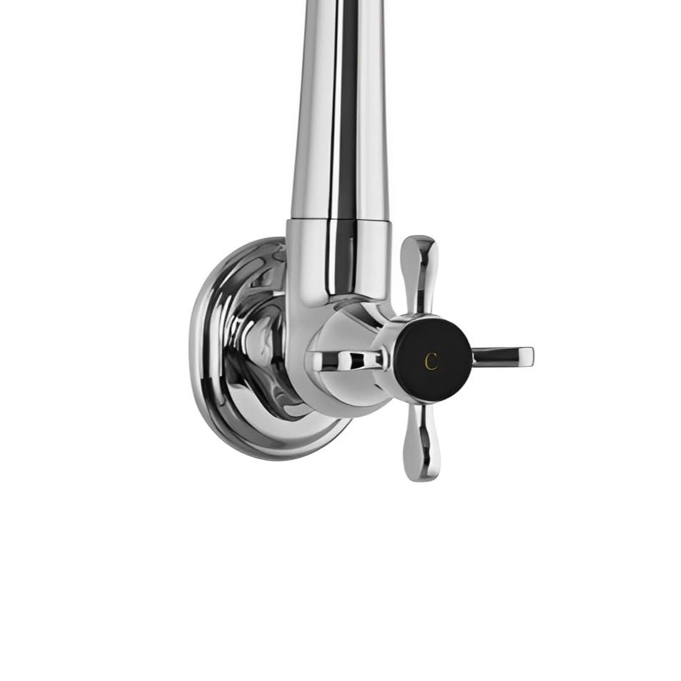 JAQUAR QUEEN'S PRIME Series Wall Mounted Swinging Spout SINK TAP (Chrome) | CENTER LEVER, Brass Body Water Tap/Faucet/Cock for Bathroom/Kitchen Wash Basin | QQP-CHR-7347PM