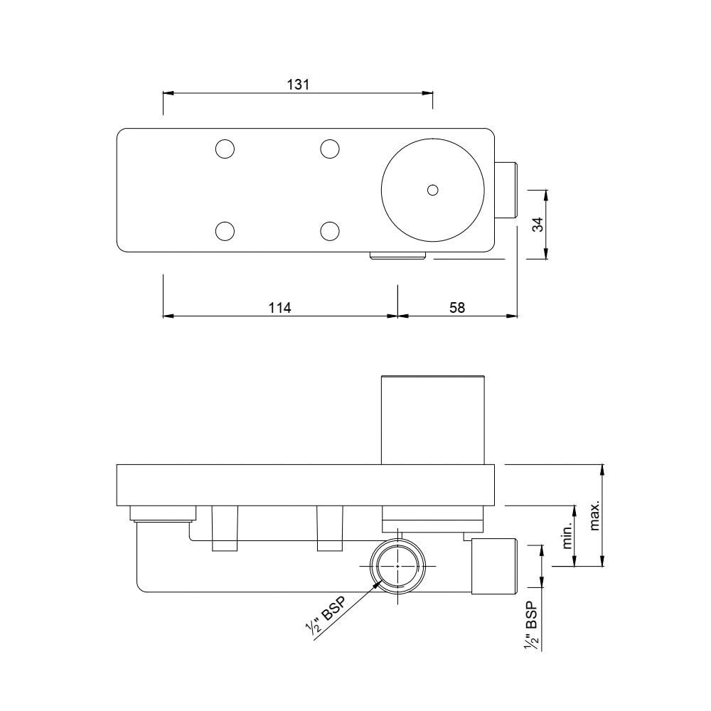 JAQUAR CONCEALED BODY VALVE/DIVERTER for SINGLE LEVER BASIN