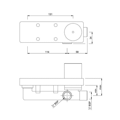 JAQUAR CONCEALED BODY VALVE/DIVERTER for SINGLE LEVER BASIN