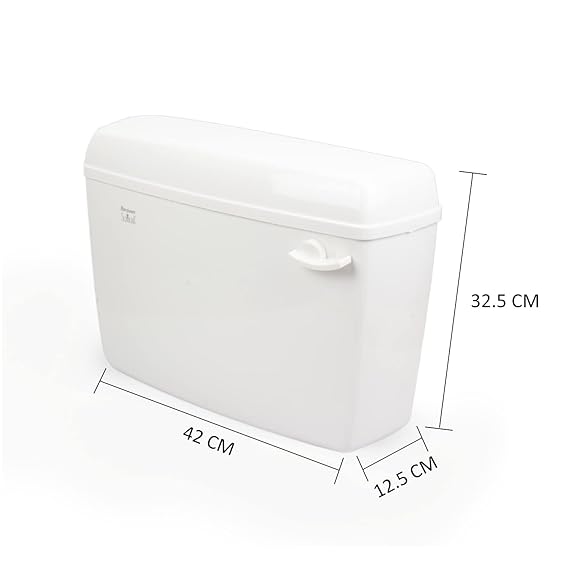 Parryware Slimline Single Flush Cistern | Flush Tank | Standard Size | Polypropylene | White | For Bathroom Fixtures