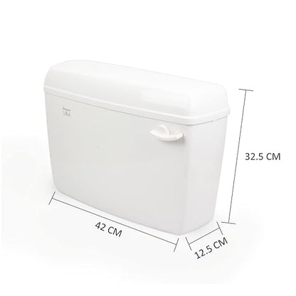 Parryware Slimline Single Flush Cistern | Flush Tank | Standard Size | Polypropylene | White | For Bathroom Fixtures