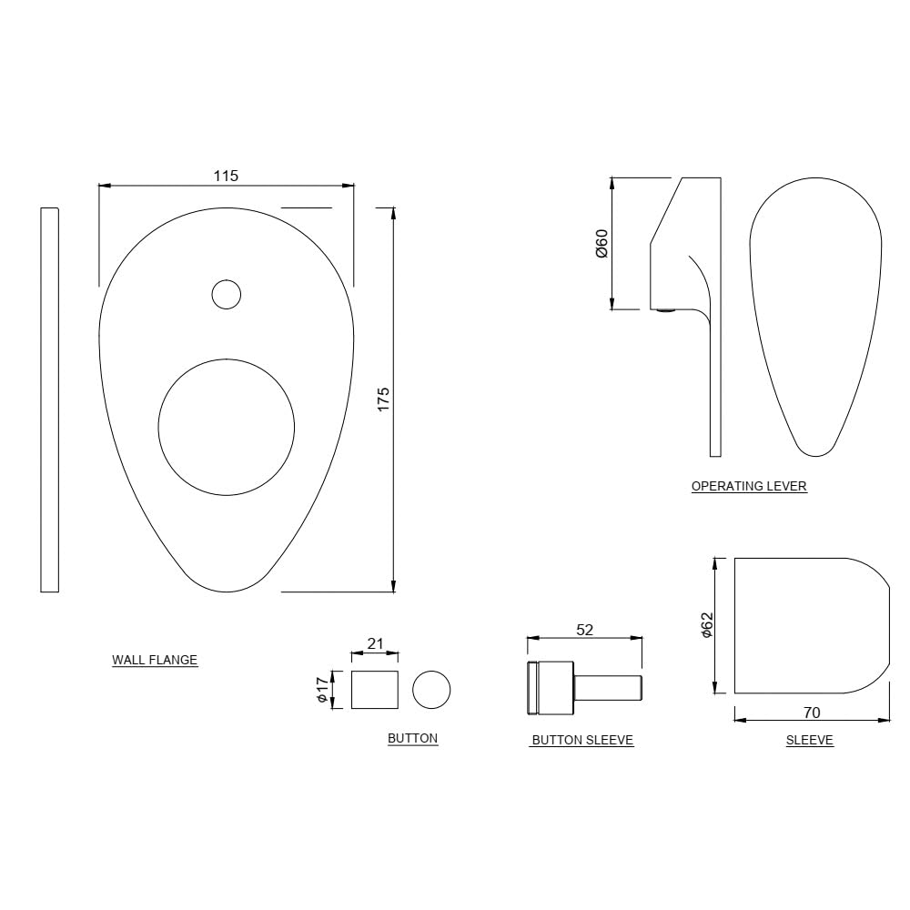 JAQUAR VIGNETTE PRIME Series Exposed Part Kit of Single Lever Hi Flow in-wall Diverter (Compatible in-wall part ALD-079N is sold separately)