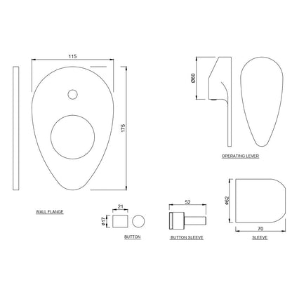 JAQUAR VIGNETTE PRIME Series Exposed Part Kit of Single Lever Hi Flow in-wall Diverter (Compatible in-wall part ALD-079N is sold separately)