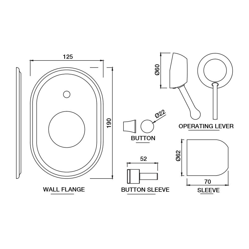 JAQUAR QUEENS PRIME Series High Flow Exposed Part Kit 2 WAY DIVERTER (Chrome), QQP-7079NKPM | Compatible in-wall part ALD-079N is sold separately | Wall Mounted, Knob Selector with Button