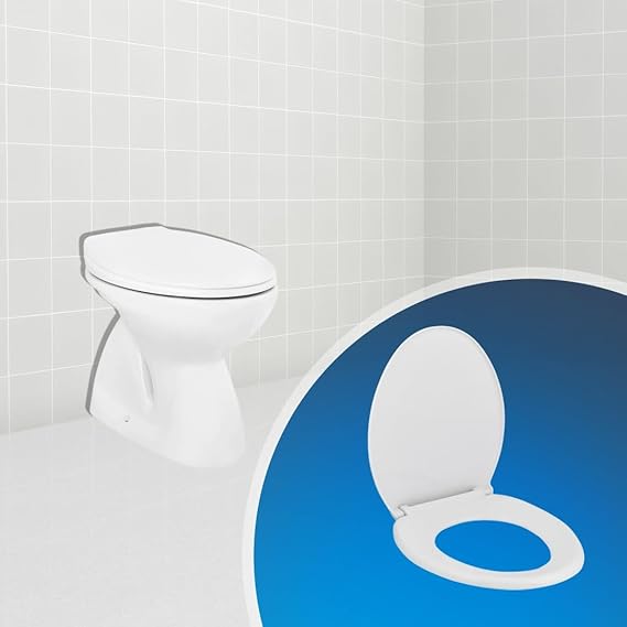 Parryware Durasheen Soft Close Toilet Seat Cover with Adjustable Hinges | Eco-friendly Material with Superior Finish | Round Shape & Ultra White Colour | Western Commode | Bathroom Fixtures (E82921C)