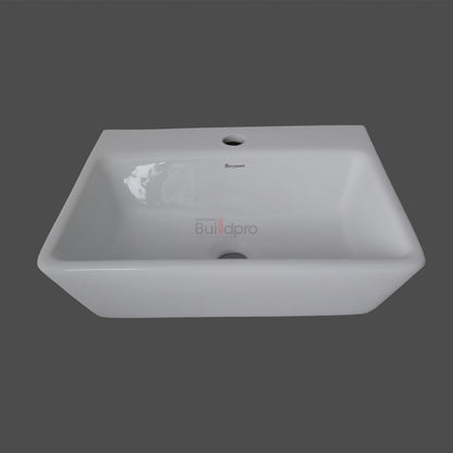 PARRYWARE CLARA Series Table Top WASH BASIN (White) With Faucet Hole | 450x355x130mm, Rectangle | Ceramic Basin/Sink for Bathroom, Living Room | Table/Counter Top | C884546