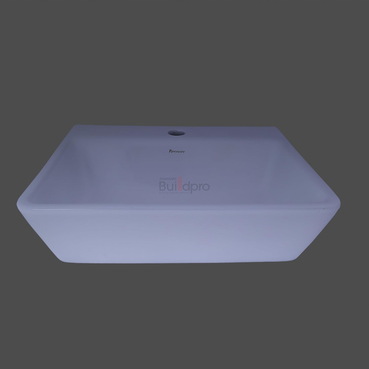 PARRYWARE CLARA Series Table Top WASH BASIN (White) With Faucet Hole | 450x355x130mm, Rectangle | Ceramic Basin/Sink for Bathroom, Living Room | Table/Counter Top | C884546