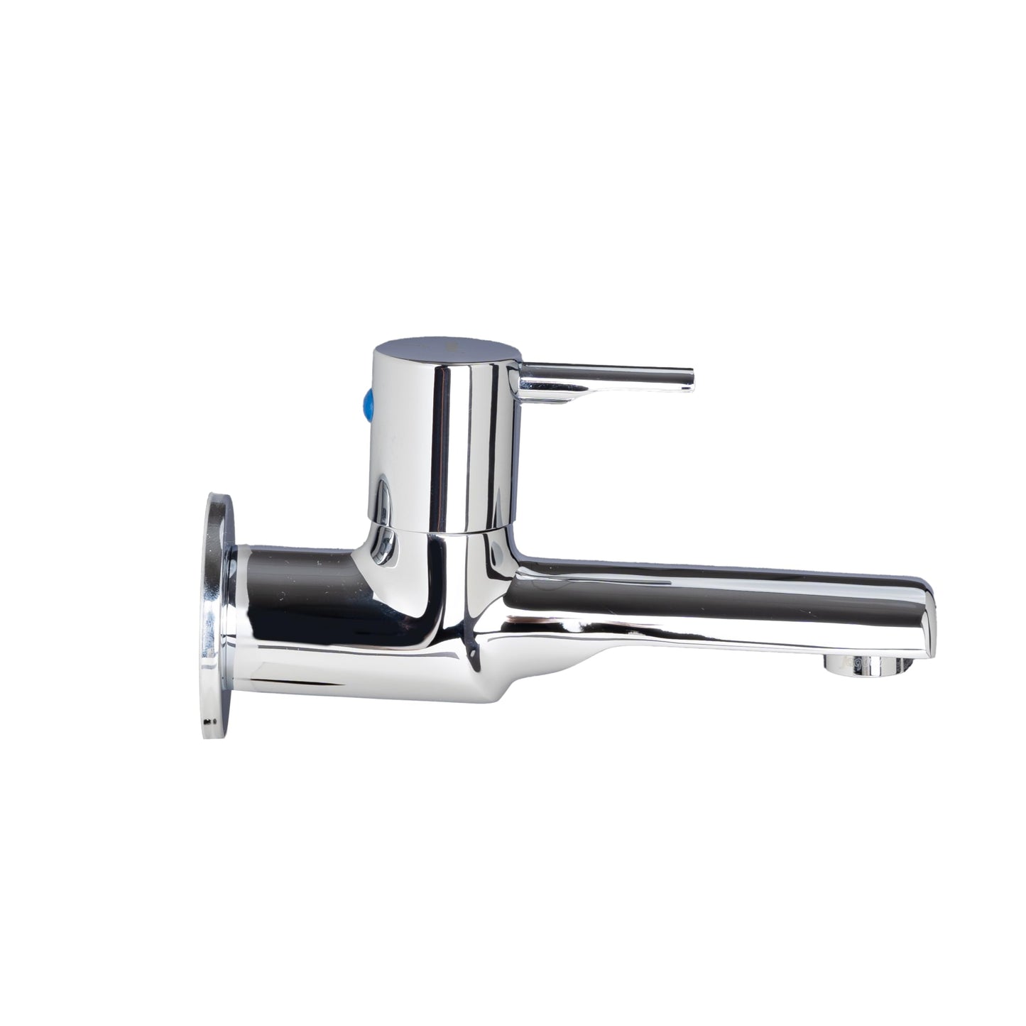 JAQUAR FLORENTINE PRIME Series Wall Mount COLD ONLY BIB COCK with FLANGE (Chrome) | TOP LEVER, Brass Body Water Tap/Faucet/Cock for Bathroom | FLP-CHR-5037PM