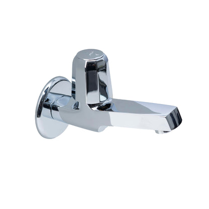 JAQUAR CONTINENTAL PRIME Series wall mounted WC AREA BIB COCK/VALVE (Chrome) | Top Lever, Brass Body, with Wall Flange | Bib Tap for Bathroom, Toilet, Home | COP-CHR-037PM