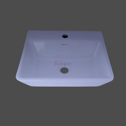 PARRYWARE CLARA Series Table Top WASH BASIN (White) With Faucet Hole | 450x355x130mm, Rectangle | Ceramic Basin/Sink for Bathroom, Living Room | Table/Counter Top | C884546