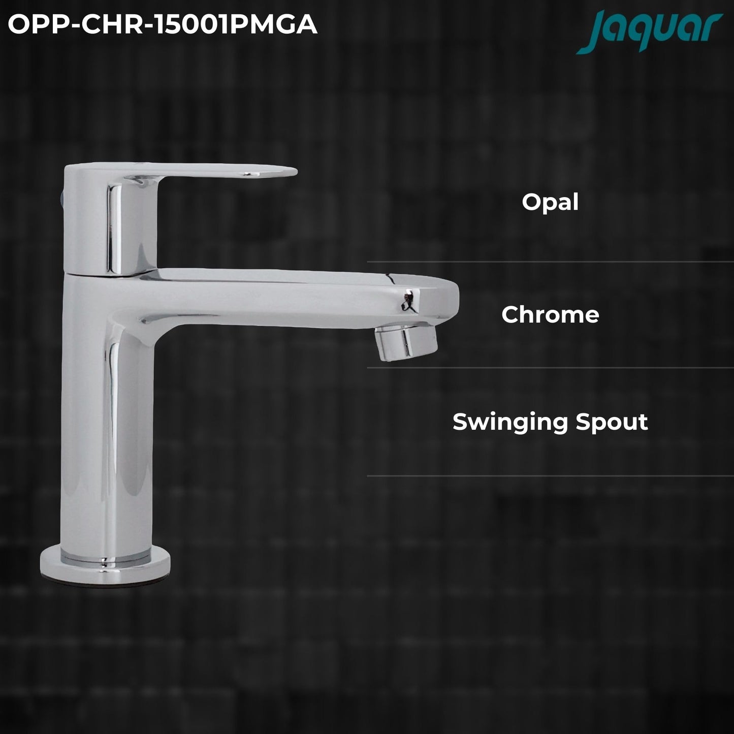 JAQUAR Opal Prime Series Table Mounted | Only Cold Water | Wash basin tap| Finish(Chrome) | TOP Lever, Turn Type,Brass Body Water Tap/Faucet/Cock for Bathroom Wash Basin | OPP-CHR-15001PMGA