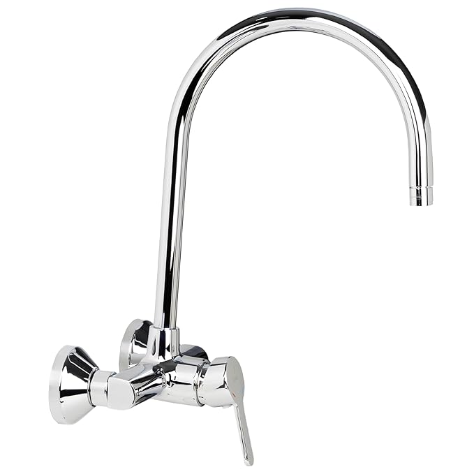 JAQUAR Fusion Series Wall Mounted HOT and Cold Basin Mixer (Chrome) | Center Lever, Brass Body Water Tap/Faucet/Cock for Bathroom/Kitchen Wash Basin | FUS-CHR-29165 | Refurbished