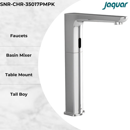 JAQUAR KUBIX PRIME Series Table Mounted Tall Boy SENSOR Basin Mixer (Hot & Cold), SNR-CHR-35017PMPK (Chrome) | Battery/DC Operated, Pre-Mix Water Supply Kit | Faucet for Home or Commercial