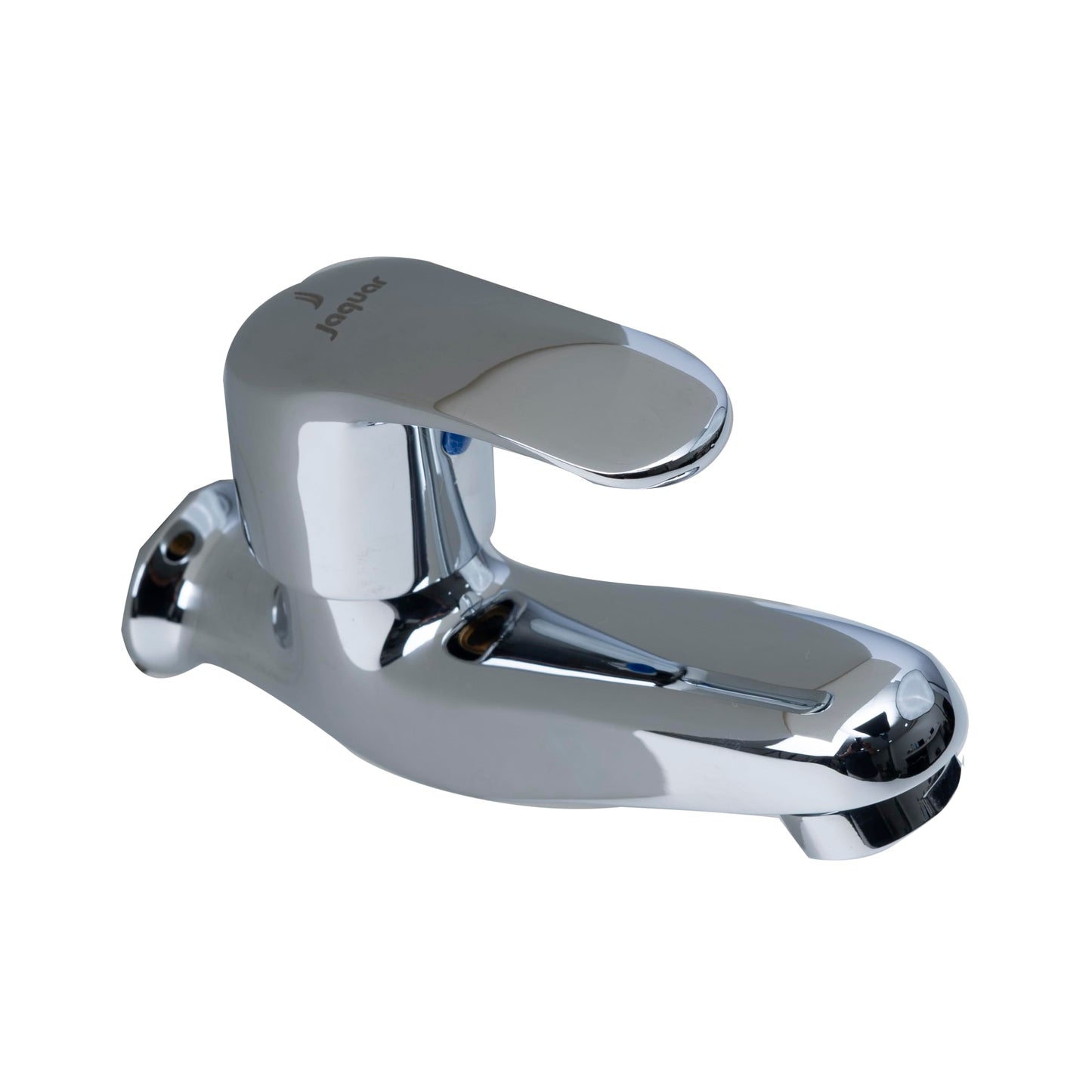 JAQUAR EKO Series wall mounted WC AREA SHORT BODY BIB COCK/VALVE (Chrome) | Top Lever, Brass Body, with Wall Flange | Angle Valve for Bathroom, Toilet, Home | EKO-CHR-33037