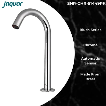 JAQUAR BLUSH Series Table Mounted Tall Boy SENSOR Basin Mixer (Hot & Cold), SNR-CHR-51449PK (Chrome) | Battery/DC Operated, Pre-Mix Water Supply Kit | Faucet for Home or Commercial