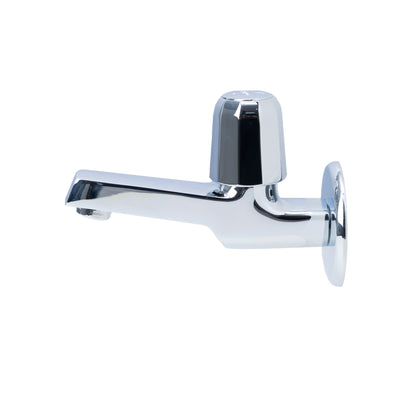 JAQUAR CONTINENTAL PRIME Series wall mounted WC AREA BIB COCK/VALVE (Chrome) | Top Lever, Brass Body, with Wall Flange | Bib Tap for Bathroom, Toilet, Home | COP-CHR-037PM