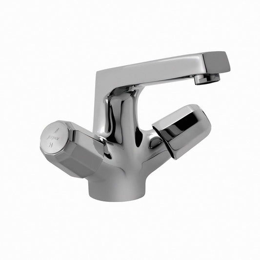 JAQUAR Continental Prime Series Table Mounted Regular HOT and Cold Basin Mixer/TAP (Chrome) | Twin Side Lever, Brass Body Water Tap/Faucet/Cock for Bathroom/Kitchen Wash Basin | COP-CHR-167BPM