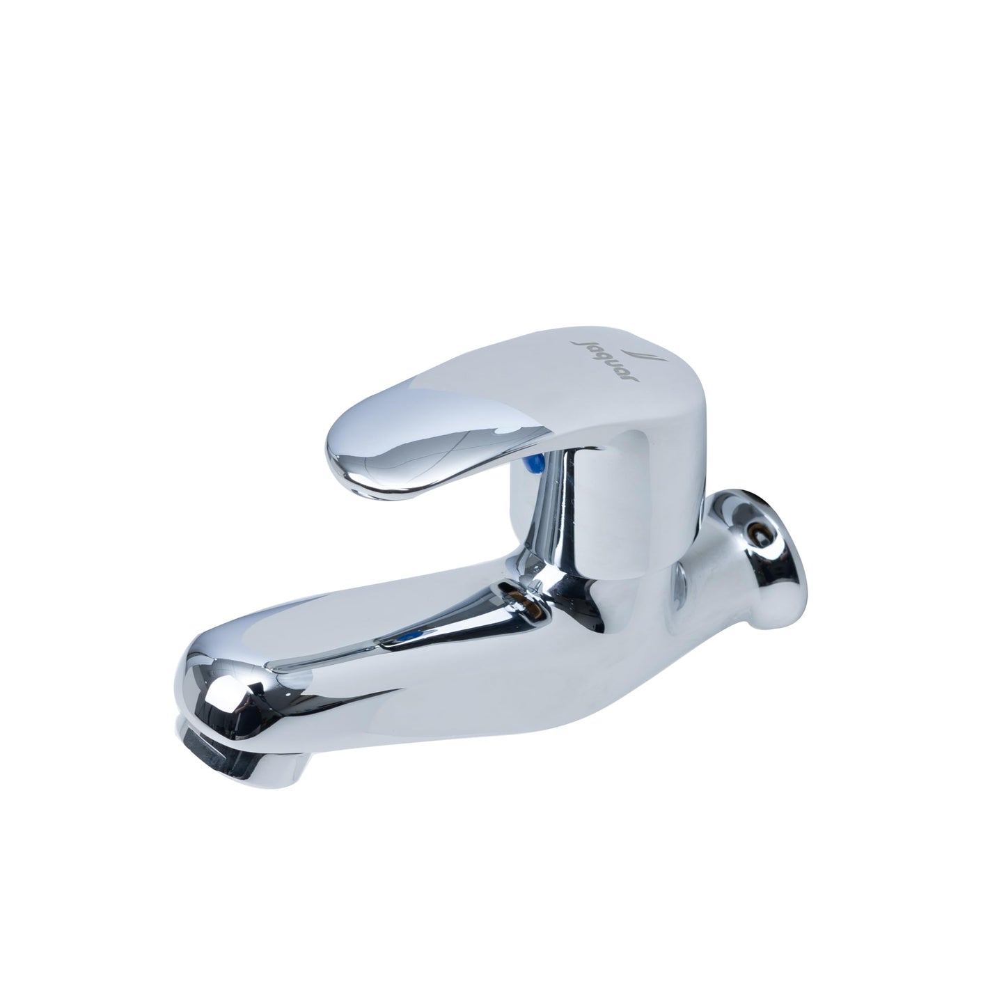 JAQUAR EKO Series wall mounted WC AREA SHORT BODY BIB COCK/VALVE (Chrome) | Top Lever, Brass Body, with Wall Flange | Angle Valve for Bathroom, Toilet, Home | EKO-CHR-33037