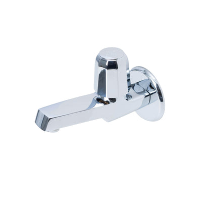 JAQUAR CONTINENTAL PRIME Series wall mounted WC AREA BIB COCK/VALVE (Chrome) | Top Lever, Brass Body, with Wall Flange | Bib Tap for Bathroom, Toilet, Home | COP-CHR-037PM