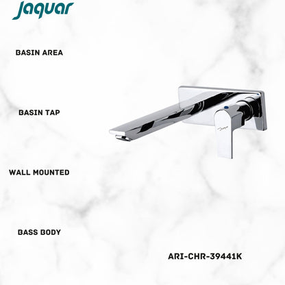 JAQUAR ARIA Series Wall Mounted Cold ONLY Basin TAP/TAP (Chrome) | Right Hand Side Lever, Brass Body Water Tap/Faucet/Cock for Bathroom/Kitchen Wash Basin | ARI-CHR-39441K