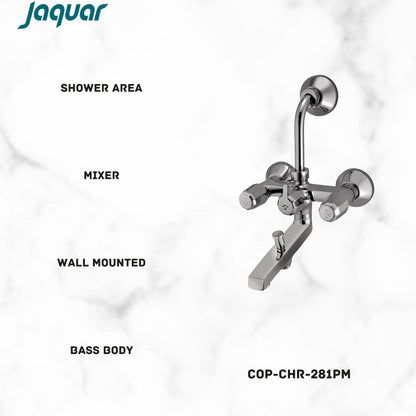 JAQUAR CONTINENTAL PRIME Series Normal Flow Exposed Part Kit 3 WAY DIVERTER (Chrome), COP-281PM | Connections - Only to Spout & Hand Shower, Overhead Shower | Wall Mounted, Knob Selector With Button