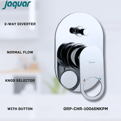 JAQUAR ORNAMIX PRIME Series Normal Flow 2 WAY DIVERTER Upper part(Chrome), ORP-CHR-10065NKPM |without concealed fitting (Compatible with ALD-065M) | Wall Mounted, Knob Selector with Button