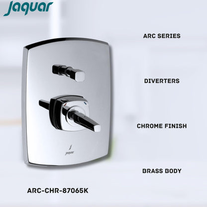 JAQUAR ARC Series Normal Flow Exposed Part Kit 2 WAY DIVERTER (Chrome), ARC-87065K | (Suitable for Item ARC-87065C) Wall Mounted, Knob Selector with Button