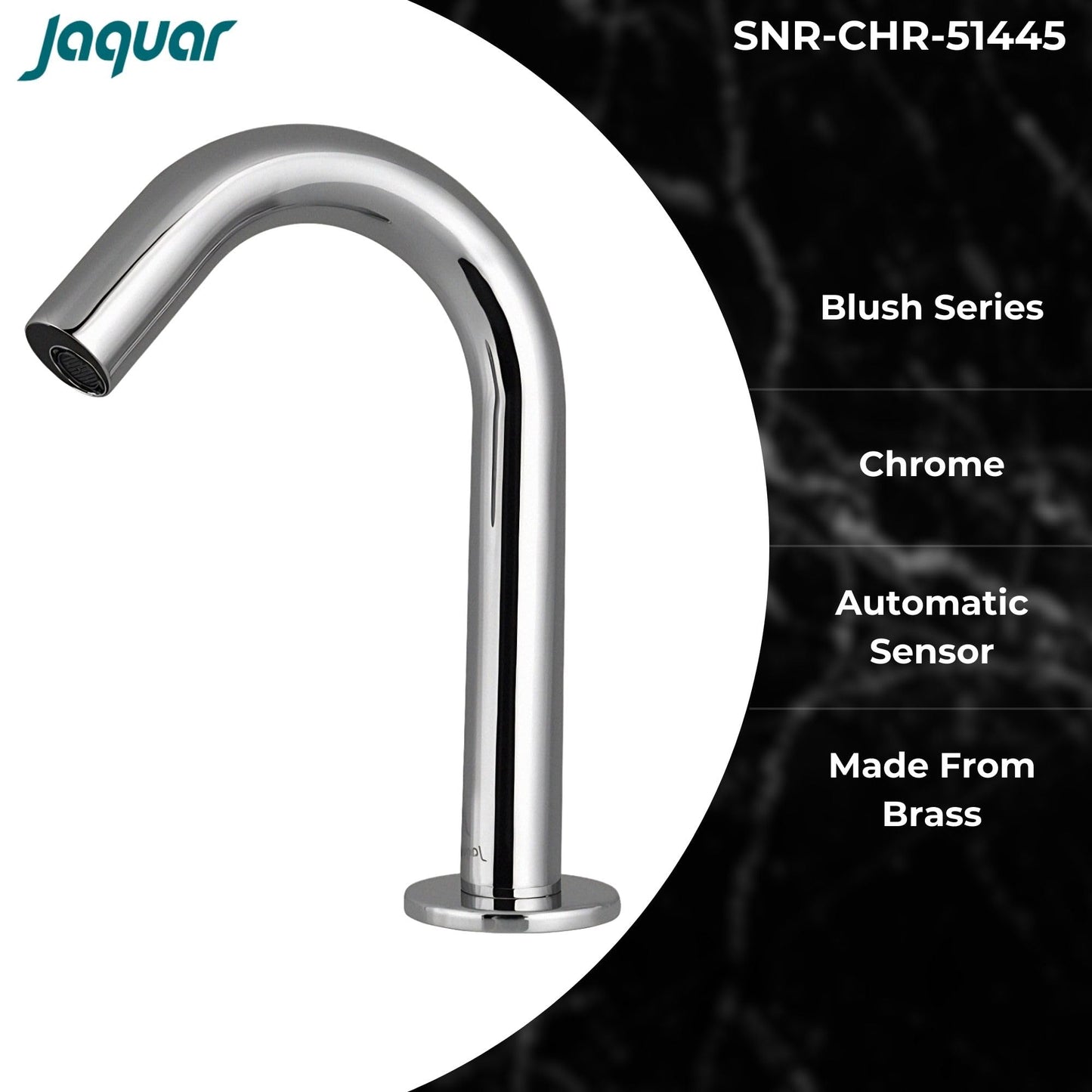 JAQUAR BLUSH Series Table Mounted Regular SENSOR Basin Tap (Cold Only), Chrome | Battery/DC Operated, Cold Water Inlet | Faucet for Home/Commercial | SNR-CHR-51445