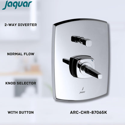 JAQUAR ARC Series Normal Flow Exposed Part Kit 2 WAY DIVERTER (Chrome), ARC-87065K | (Suitable for Item ARC-87065C) Wall Mounted, Knob Selector with Button