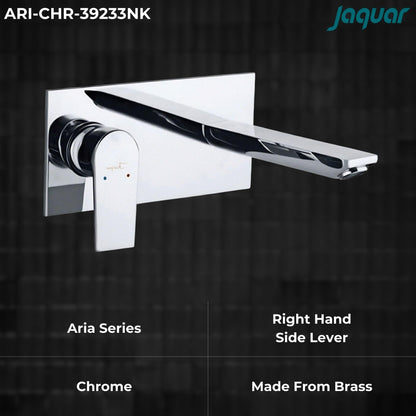 JAQUAR ARIA Series Wall Mounted HOT and Cold Basin Mixer/TAP (Chrome) | Right Hand Side Lever, Brass Body Water Tap/Faucet/Cock for Bathroom | ARI-CHR-39233NK