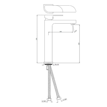 JAQUAR Alive Series Table Mounted Tall Boy HOT and Cold Basin Mixer/TAP (Chrome) | TOP Lever, Brass Body Water Tap/Faucet/Cock for Bathroom/Kitchen Wash Basin | ALI-CHR-85005B | Refurbished